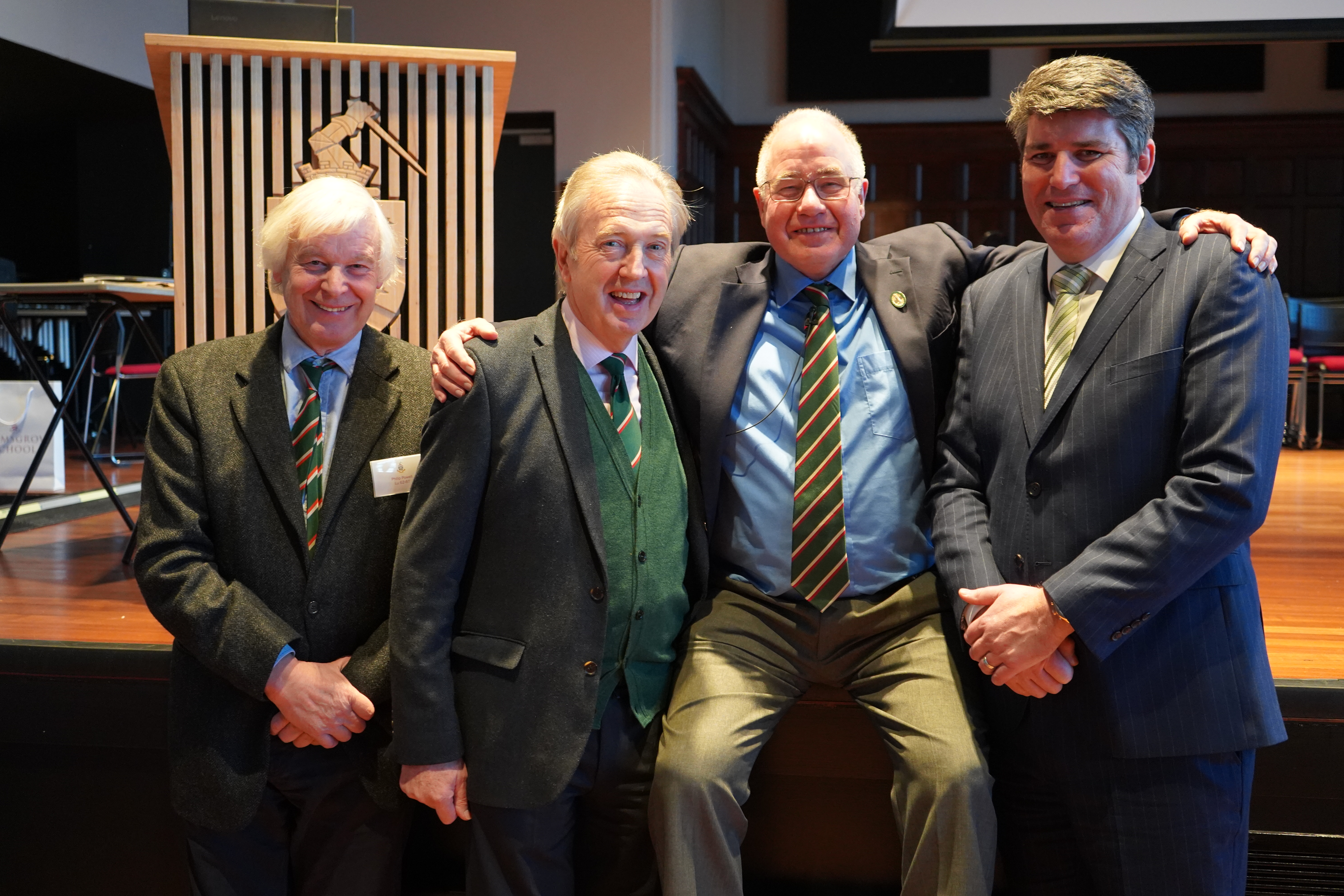 The Inaugural Speaker's Lunch with OB John Massey - 30/11/2019: Philip Powell, Matthew Horton, John Massey and Peter Clague
